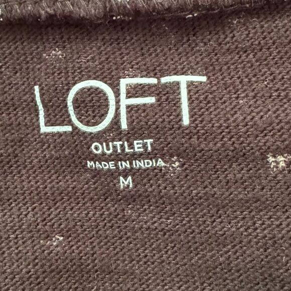 Loft Polka Dot Hearts Double Button Top Size Medium - Picture 4 of 5